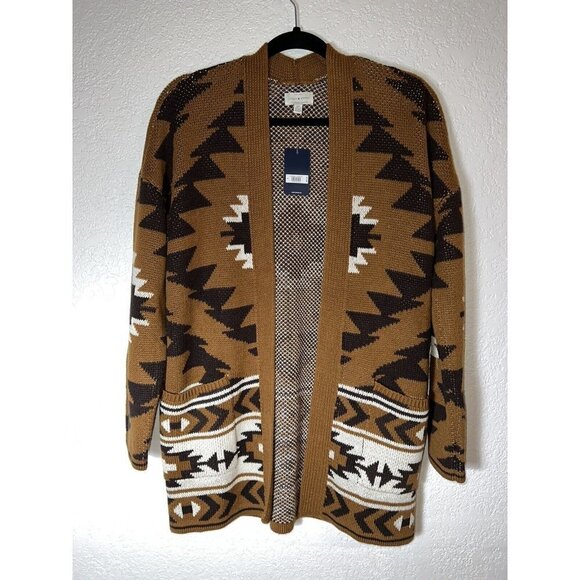 Lucky Brand Sweaters - Nwt $89 Lucky Brand Aztec Pockets Sweater Cardigan Small Southwestern D1
